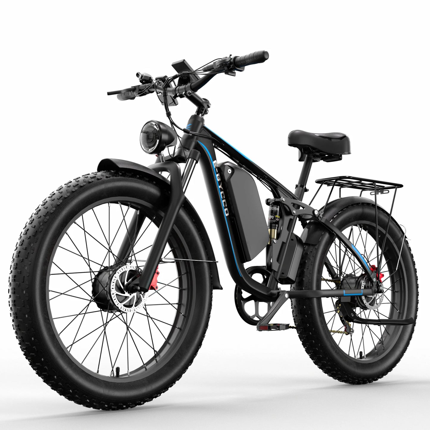 Electric Bike for Adults, 37/43MPH E Bikes for Men, 3000W Peak Dual Motors, 23AH Battery, 26โ Fat Tire, Full Suspension
