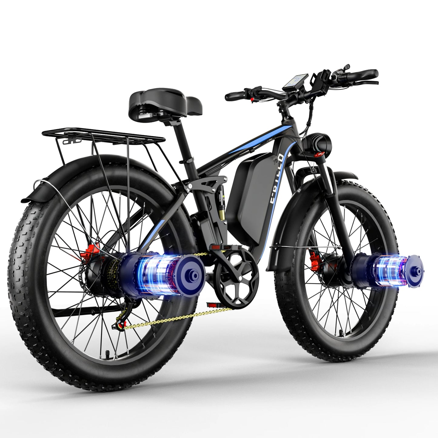 Electric Bike for Adults, 37/43MPH E Bikes for Men, 3000W Peak Dual Motors, 23AH Battery, 26” Fat Tire, Full Suspension
